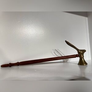 Vintage Brass and Wood Reindeer Candle Snyffer